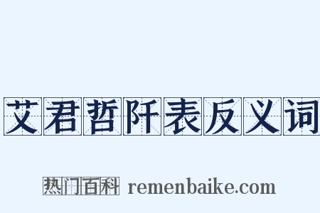 艾君哲阡表反义词是什么意思的图片